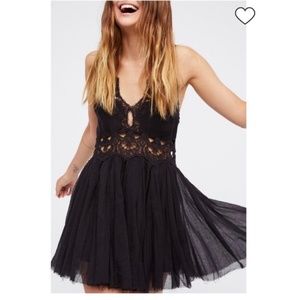 Free people Ilektra Crochet Mini Black dress